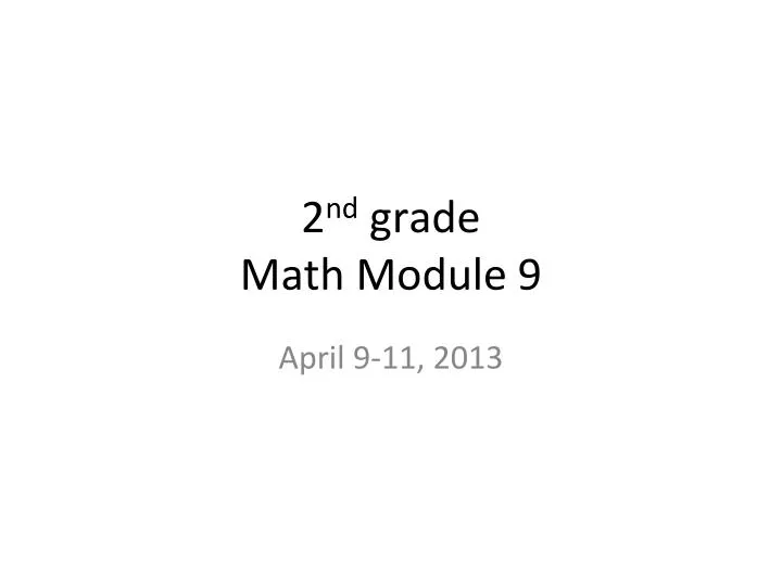 2 nd grade math module 9