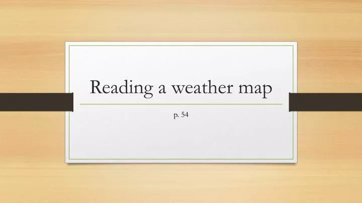 reading a weather map