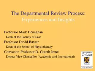 The Departmental Review Process: Experiences and Insights