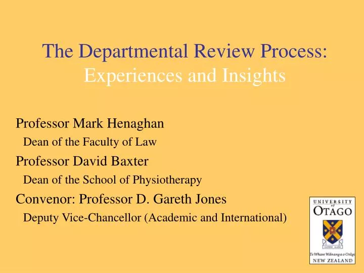 the departmental review process experiences and insights