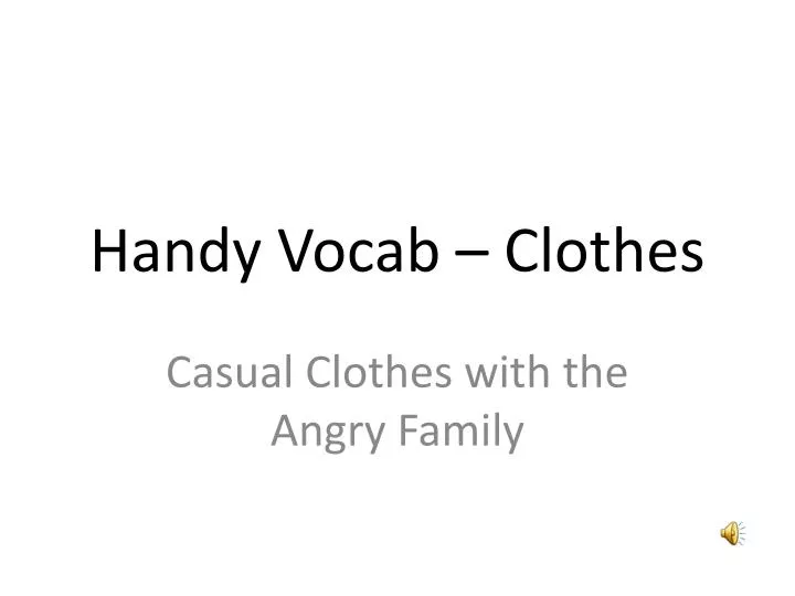 handy vocab clothes