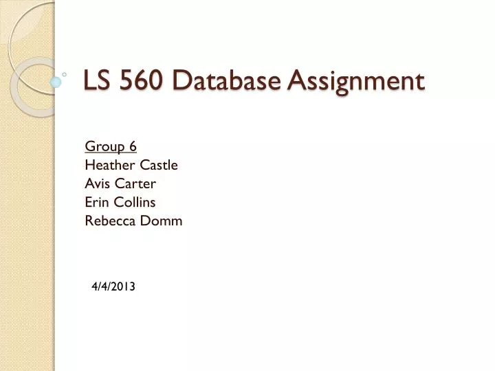 ls 560 database assignment