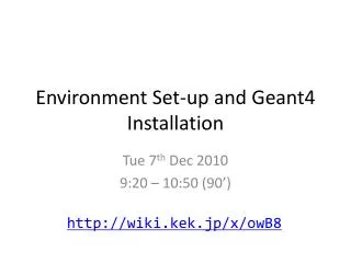 environment set up and geant4 installation