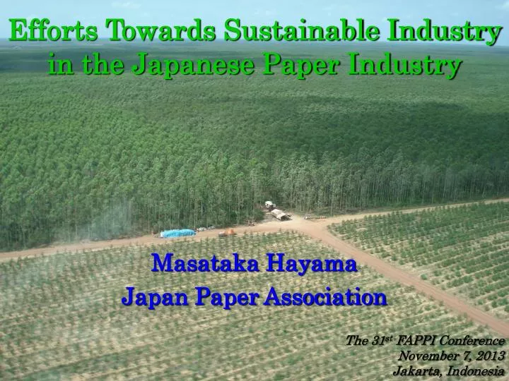 efforts towards sustainable industry in the japanese paper industry