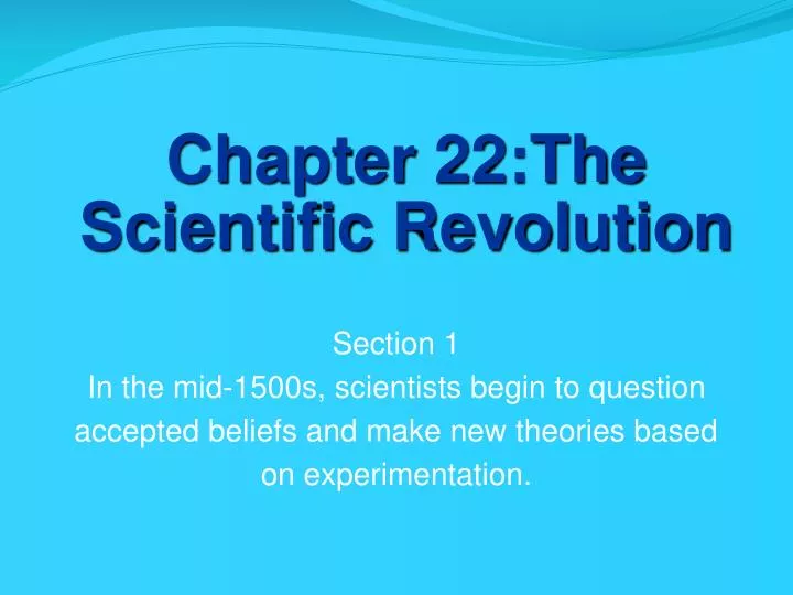 chapter 22 the scientific revolution