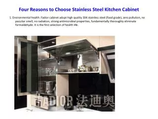 Four Reasons to Choose Stainless Steel Kitchen Cabinet