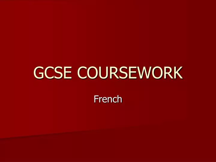 gcse coursework