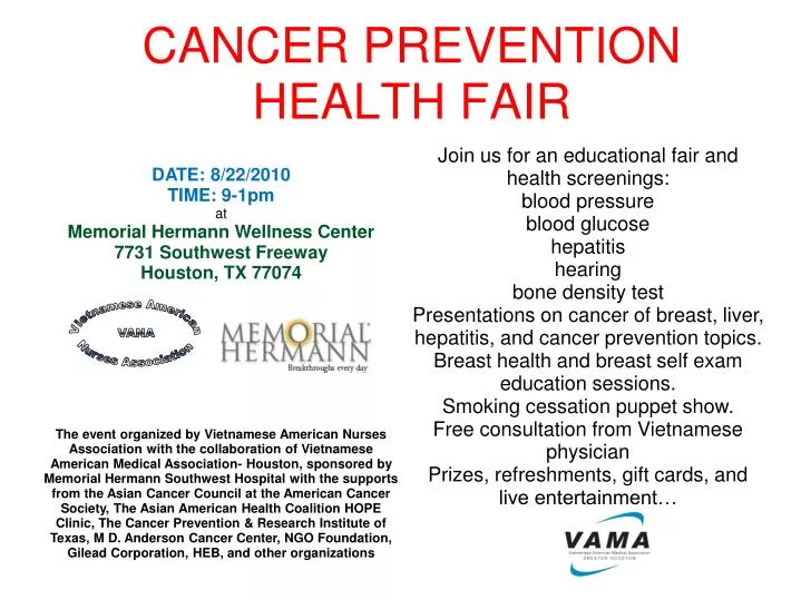 cancer prevention health fair