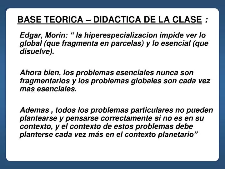 base teorica didactica de la clase