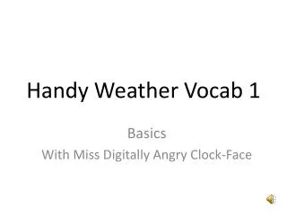 Handy Weather Vocab 1