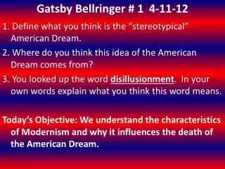 Gatsby Bellringer # 1	4-11-12