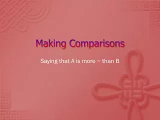 making comparisons