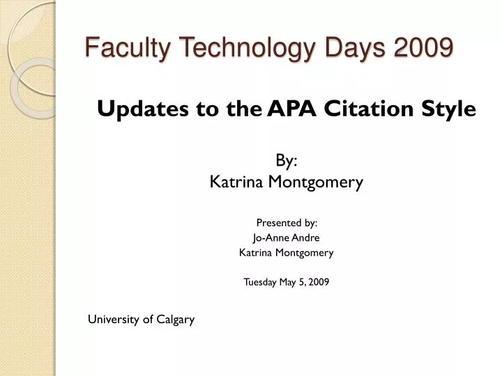 faculty technology days 2009