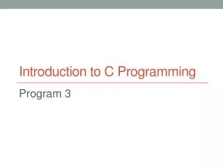 introduction to c programming