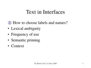 Text in Interfaces