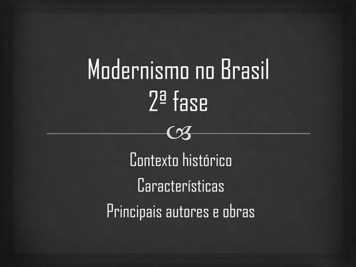 modernismo no brasil 2 fase