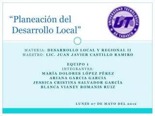 planeaci n del desarrollo local