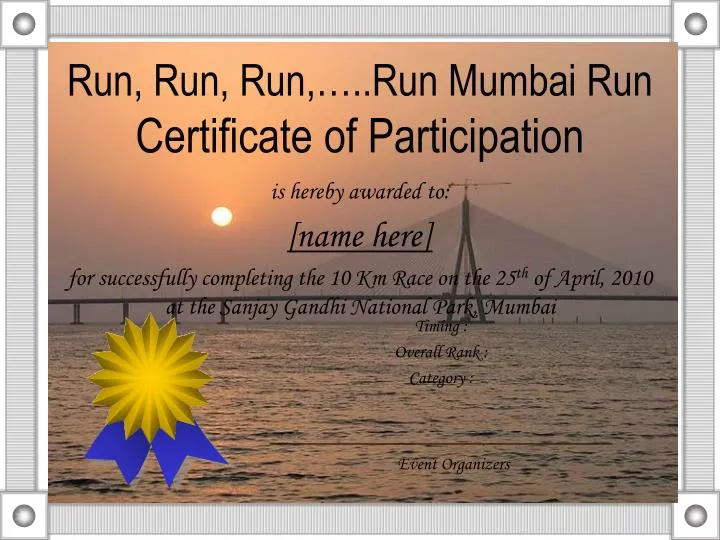 run run run run mumbai run certificate of participation