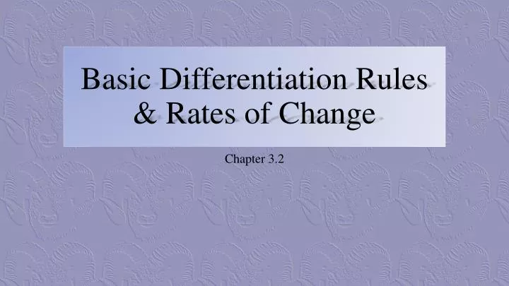 basic differentiation rules rates of change