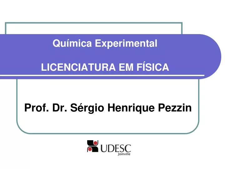 qu mica experimental licenciatura em f sica