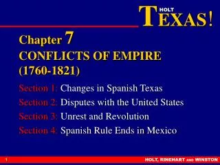 Chapter 7 CONFLICTS OF EMPIRE (1760-1821)