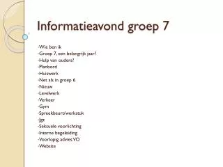 informatieavond groep 7