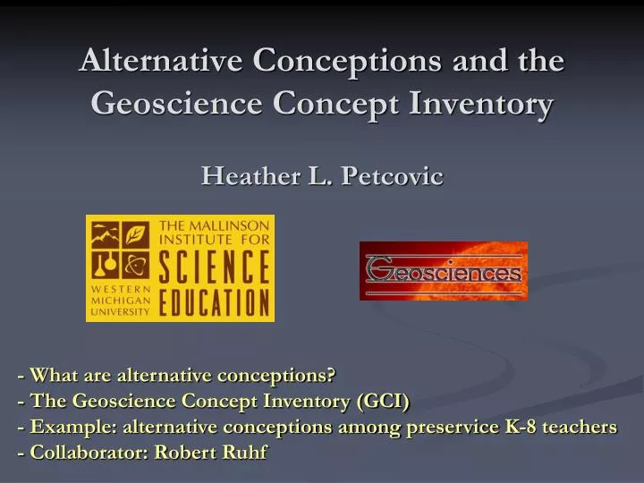 alternative conceptions and the geoscience concept inventory heather l petcovic