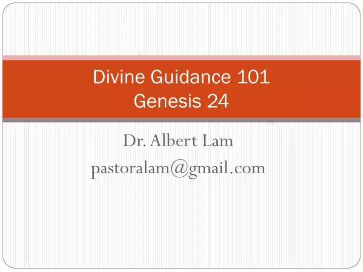 divine guidance 101 genesis 24
