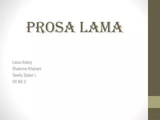 prosa lama
