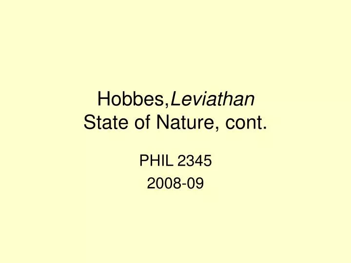hobbes leviathan state of nature cont
