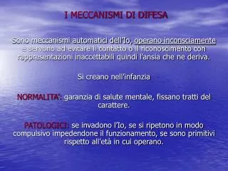 i meccanismi di difesa