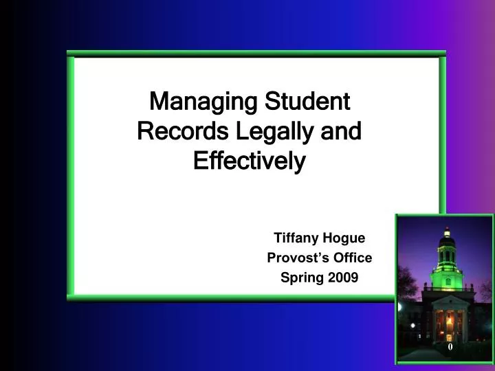 managing student records legally and effectively