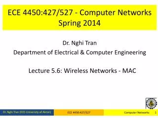 ECE 4450:427/527 - Computer Networks Spring 2014