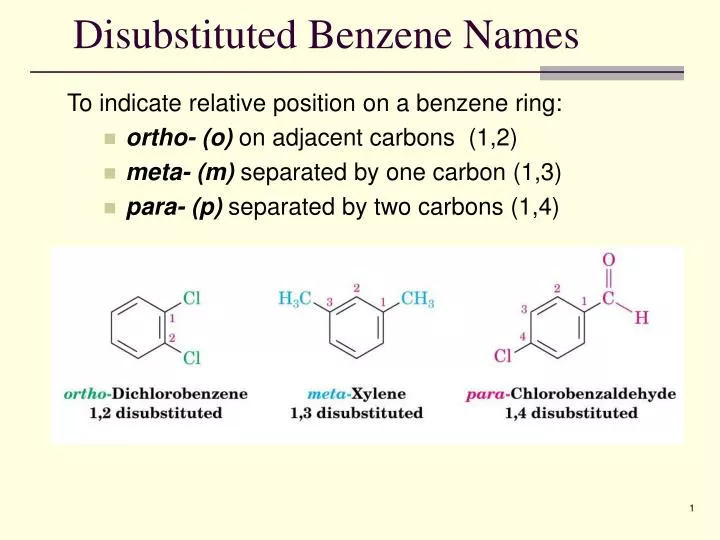 disubstituted benzene names