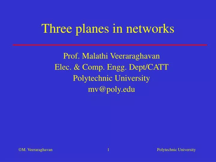 three planes in networks