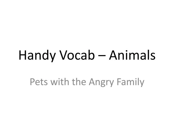 handy vocab animals