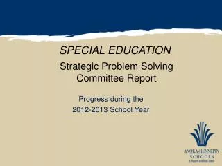 Strategic Problem Solving Committee Report