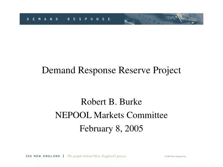 demand response reserve project