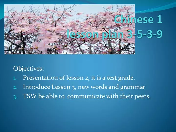 chinese 1 lesson plan 3 5 3 9