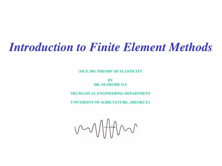 introduction to finite element methods