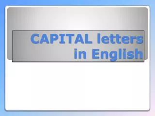 CAPITAL letters in English