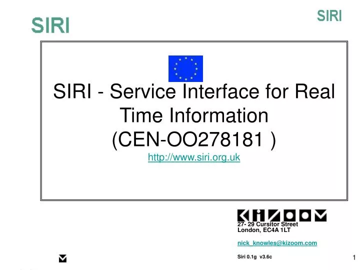 siri service interface for real time information cen oo278181 http www siri org uk