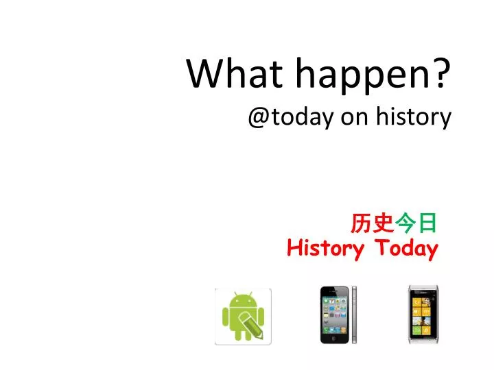 what happen @today on history