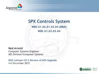 SPX Controls System WBS U1.02.01.03.04 (R&amp;D) WBS U1.03.03.04