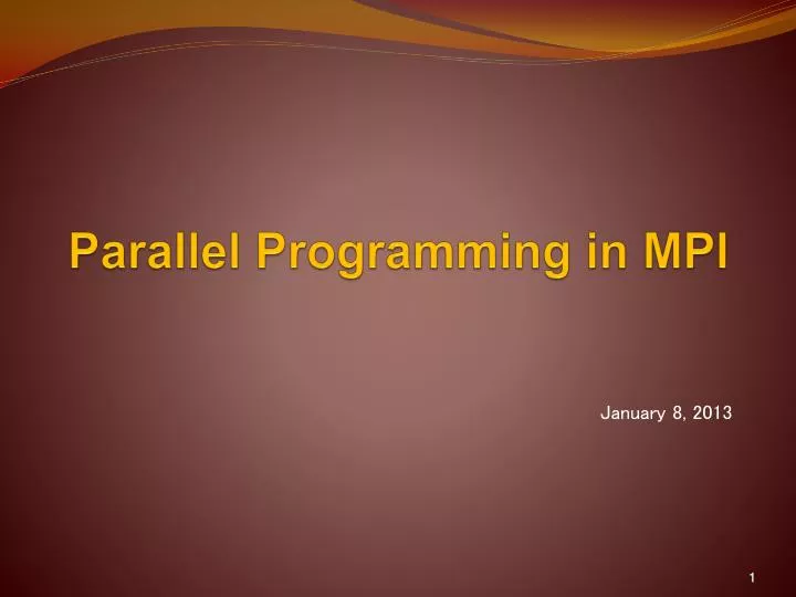 parallel programming in mpi