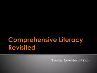 Comprehensive Literacy Revisited