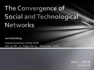 the convergence of social and technological networks
