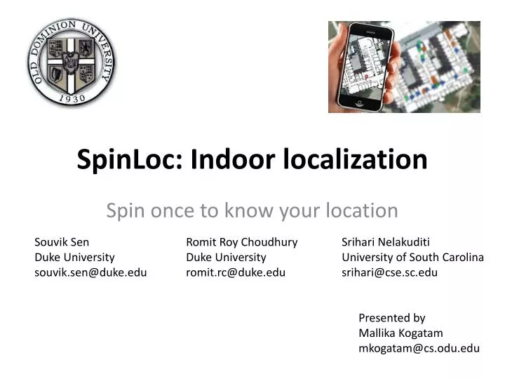 spinloc indoor localization