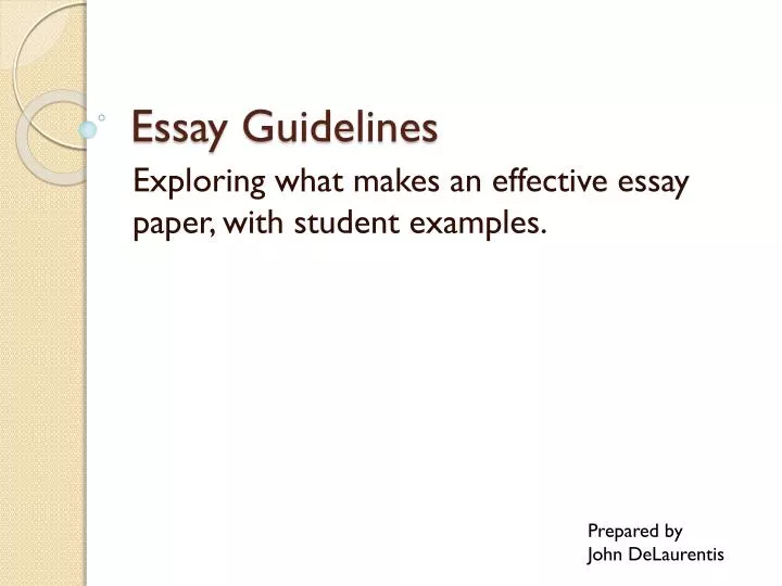 essay guidelines