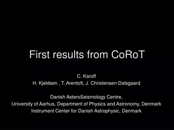 first results from corot